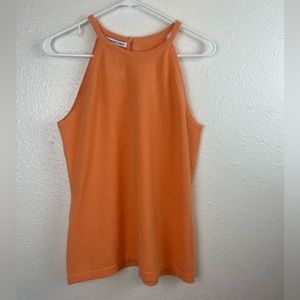 The Cashmere Project Orange Tank Top Medium New Cashmere Sleeveless Keyhole Back
